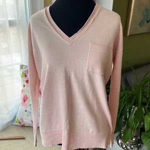 Vintage Gap Pink Shirt V neck Breast Pocket Long Sleeve